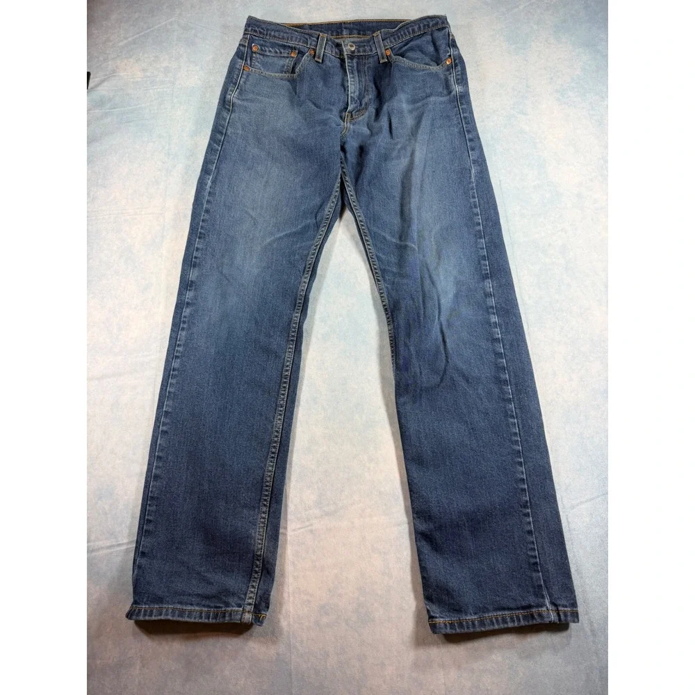 Levis 505 Regular Fit Jeans Mens 32x32 Blue Good Straight Leg Denim